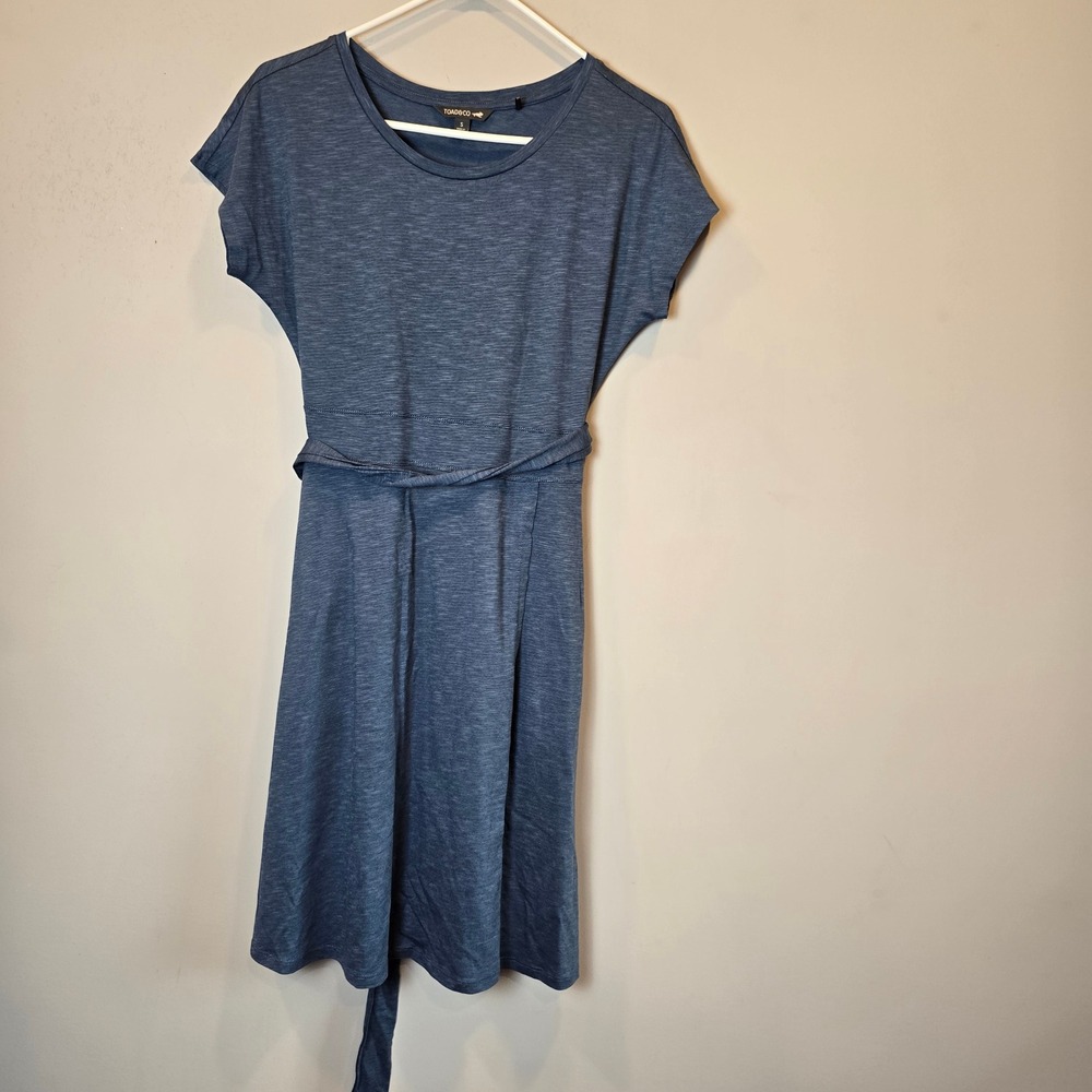 Toad Co Dress Cue Wrap Short Sleeve Pockets Womens Small Blue
